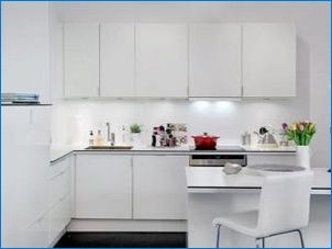 Бяла ъглова кухня: възможности и дизайнерски опции