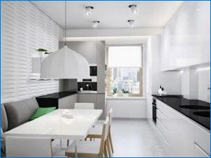 Дизайн на кухня с площ от 10 квадратни метра с балкон