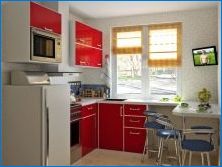 Подробности за избора на ъглови кухненски слушалки за малка кухня от 6 квадратни метра. М