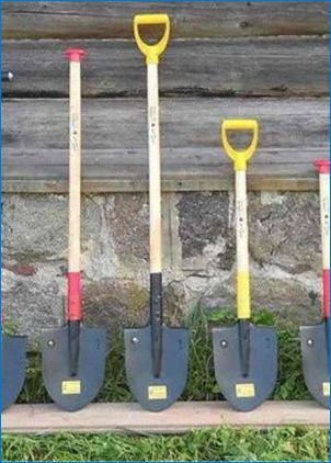 Сортове лопата за появата на земята и техните функции