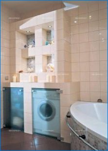 Гардероби за пералня в банята: разновидности и съвети за настаняване