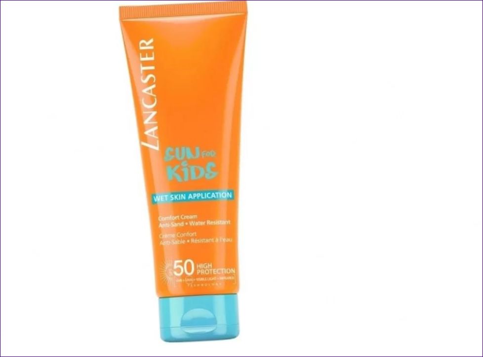Lancaster Sun for Kids Comfort Cream Wet Skin App</p> <li></div> <p>Слънцезащитен крем SPF50 с формула без сълзи за деца