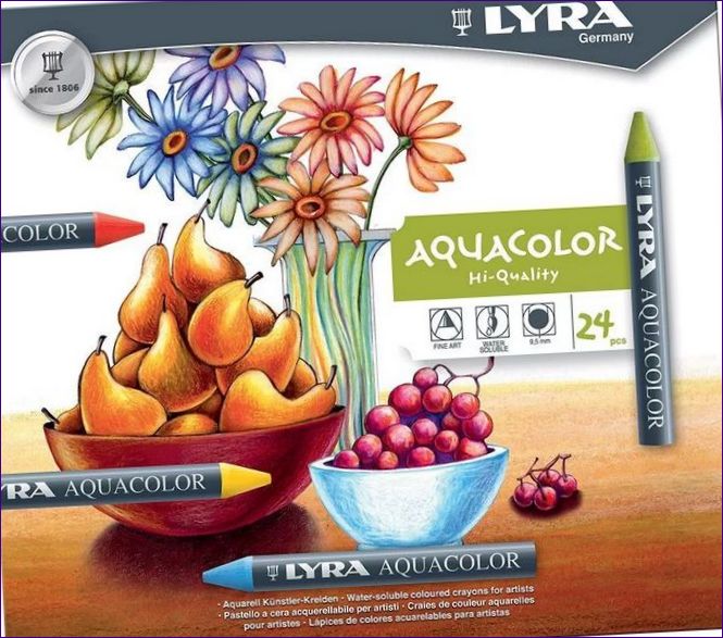 LYRA AQUACOLOR 24 цвята восъчни пастели.webp