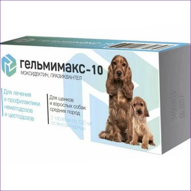 Apicenna Helmimax 10 табл. за кученца и възрастни кучета от средни породи
