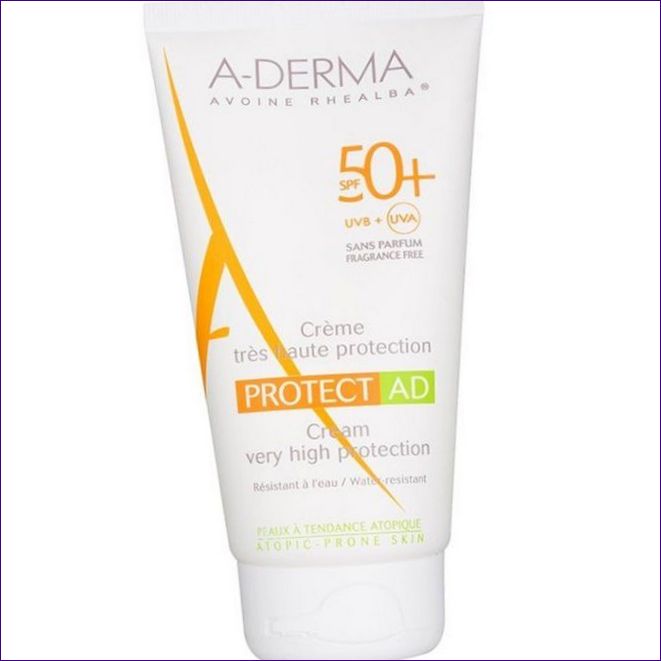 A-Derma Protect AD слънцезащитен крем за чувствителна кожа SPF 50