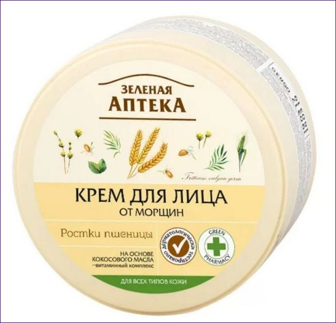 Zelenaya Apteka Крем за лице за бръчки, пшенични кълнове