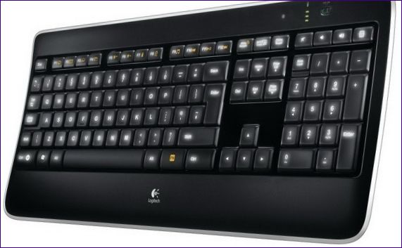 Безжична осветена клавиатура Logitech K800 Black USB