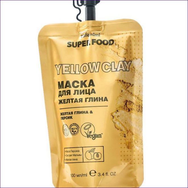 Cafe mimi Super Food Маска за лице Peach Yellow Clay